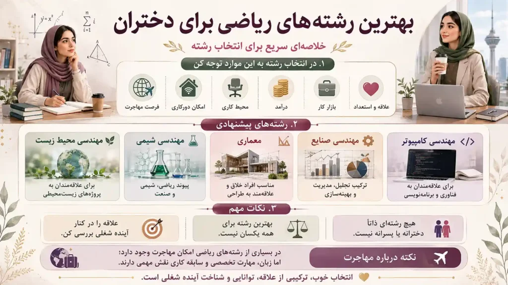 بهترین رشته ‌های ریاضی فیزیک برای دختران