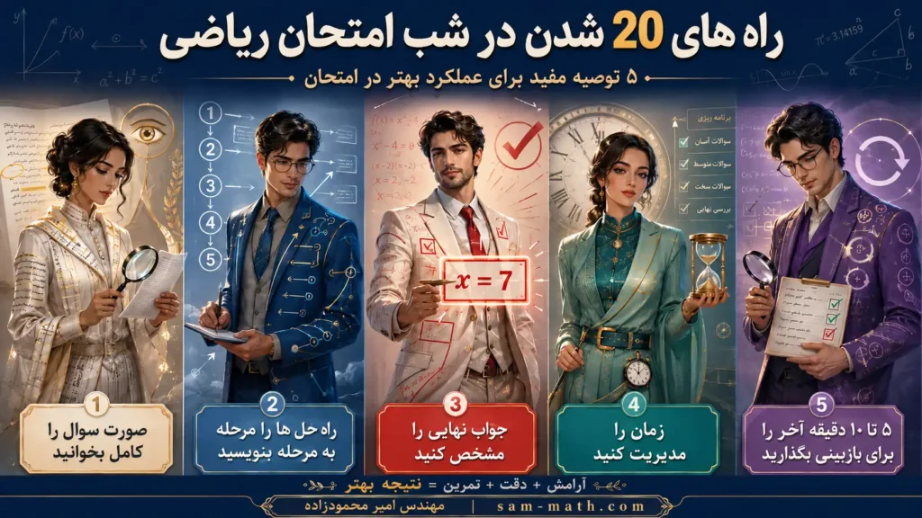 تکنیک های 20 گرفتن در ریاضی هفتم