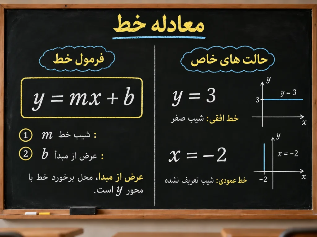 نوشتن معادله خط در ریاضی یازدهم