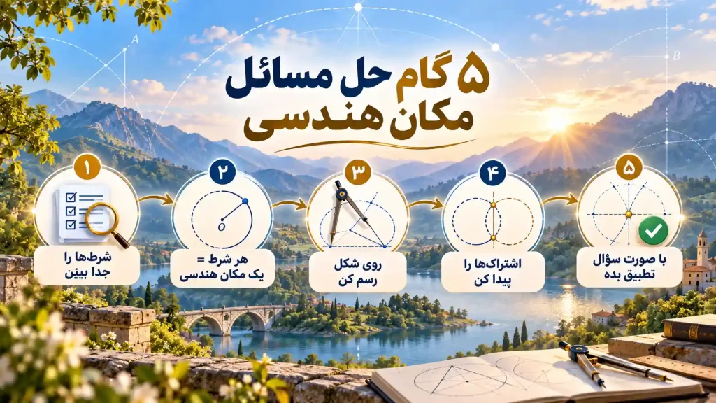 5 گام حل مسائل مکان هندسی