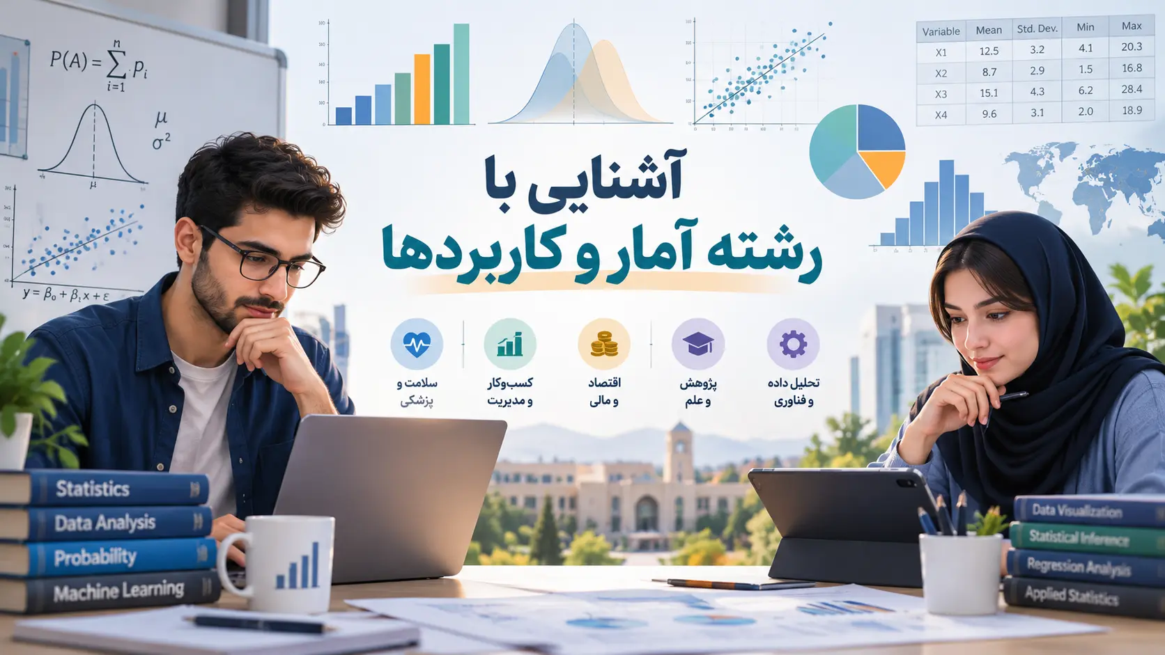 رشته آمار و کاربردها؛ بازار کار، درآمد، دروس و گرایش‌ها