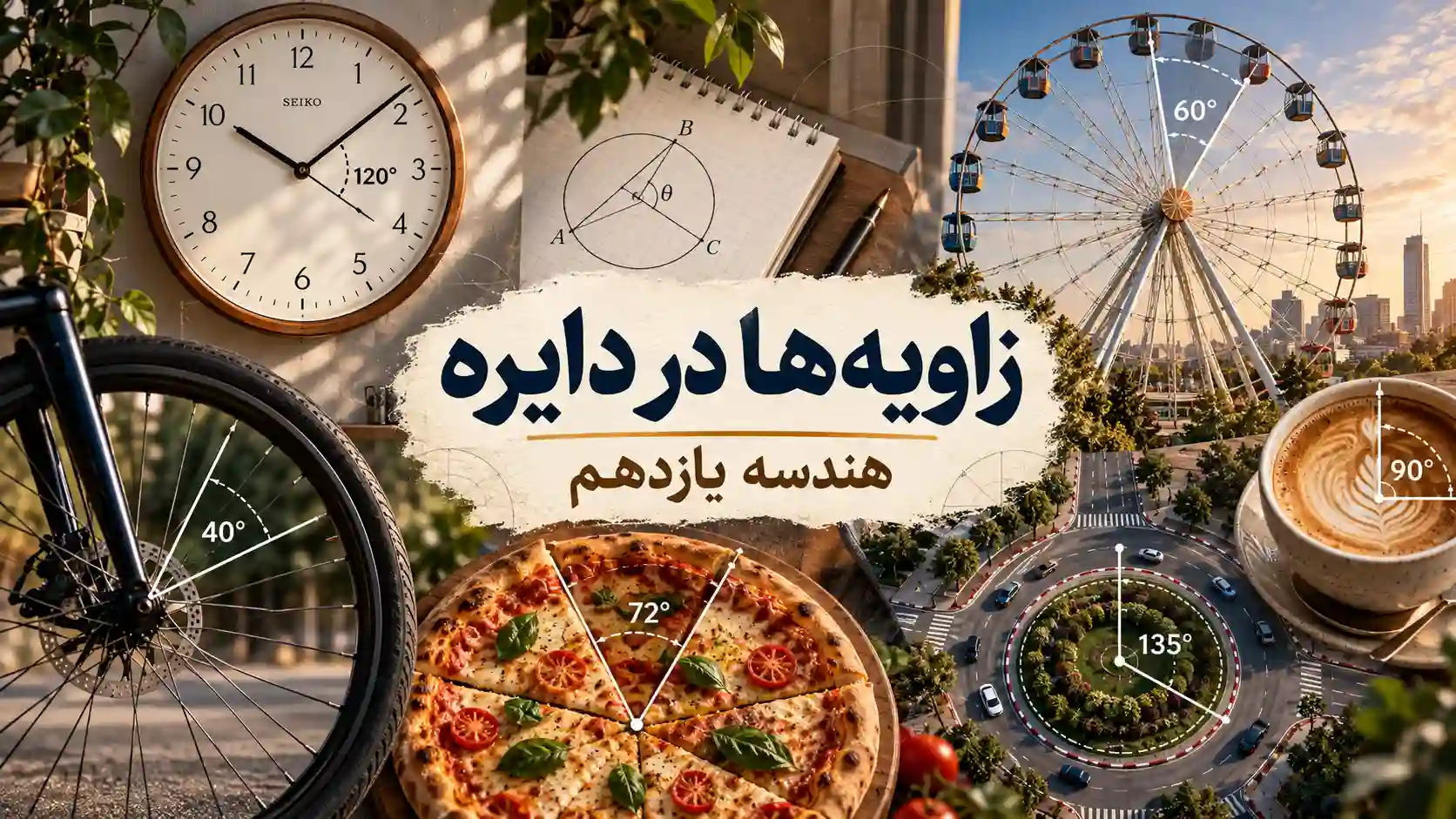 آموزش زاویه‌ ها در دایره هندسه یازدهم